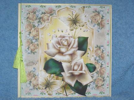 Beautiful Antique Rose Card Front Kit by Susan Smith