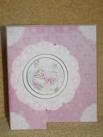 Baby Girl Doily Faux Fold Back Card Mini Kit by Susan Smith