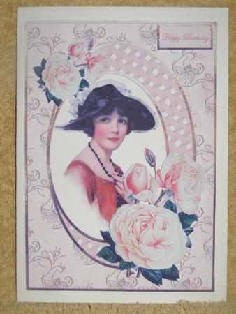 Lady of the Rose Card Front with Decoupage by Susan Smith