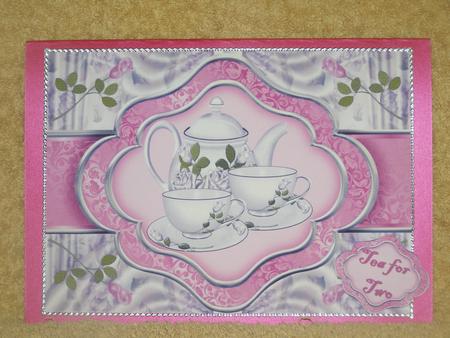 Tea for Two - Relax - Just for You - Ribbon Sash Quick Card by Susan Smith