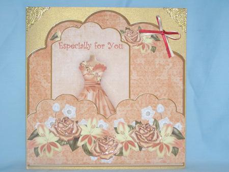 Peach Rose for You Scallop Fashion Tag Cf Mini Kit by Susan Smith