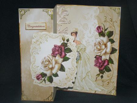 Vintage Bride No Hole Fold Back Card by Susan Smith