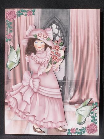 Pretty Lady Holding Flowers with Butterflies by Susan Smith