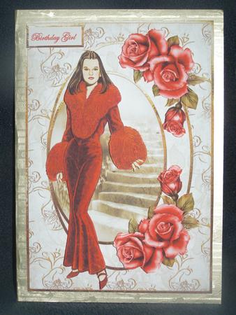 Girl of Fashion Card Front and Decoupage by Susan Smith