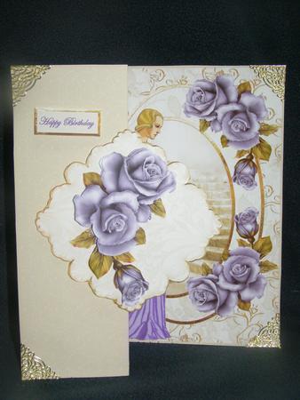 Lady in the Purple Dress No Hole Fold Back Card by Susan Smith