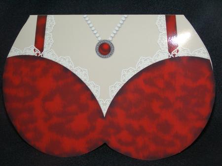 Lingerie - Red - Shaped Card by Susan Smith