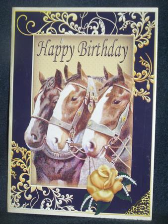 Horses in Gold/black Ornate Frame by Susan Smith
