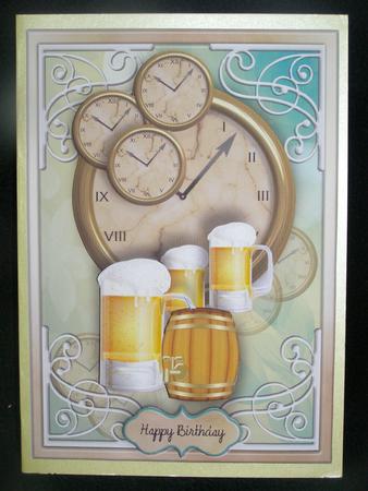 Beer O'clock Male Card by Susan Smith