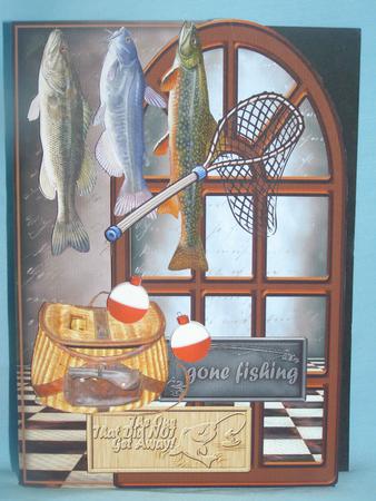 Over the Edge Male Card Gone Fishing by Susan Smith