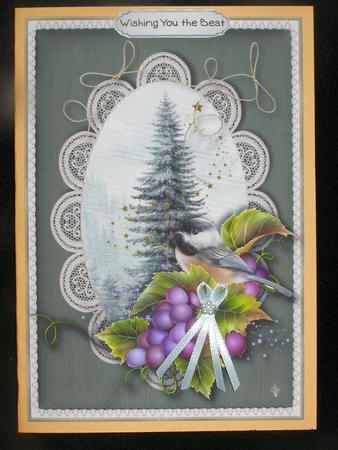 Cute Chick-a-dee Card Topper by Susan Smith