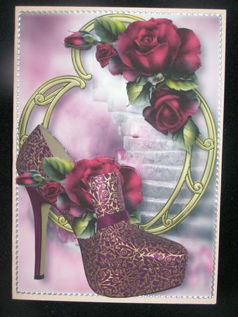 Stunning Shoes - the Paris Collection - Magenta Roses by Susan Smith