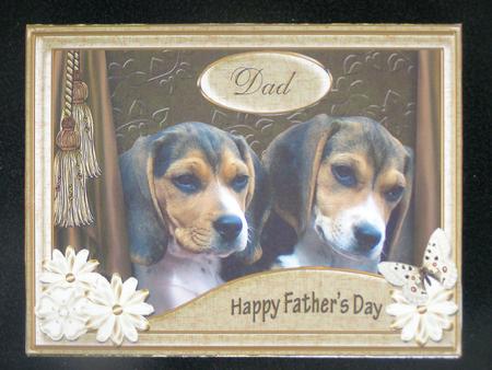 Puppy Father's Day Gold Card Front. by Susan Smith