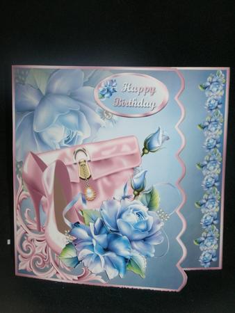Pink Shoes and Roses Side Scallop Card Mini Kit by Susan Smith