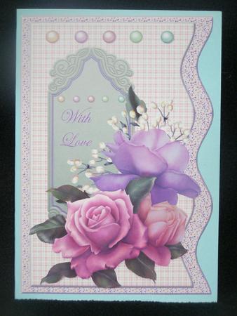Wave Card Beautiful Roses & Pearls by Susan Smith