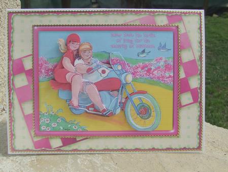 Girl Stouts, Bikers, 5x7 Card by Susan Smith