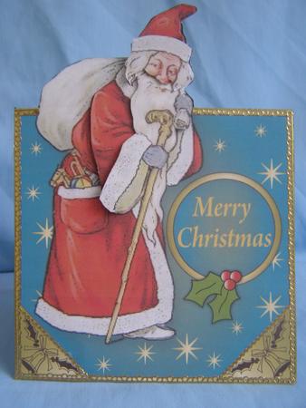 Vintage Santa - Over the Edge Blue by Susan Smith