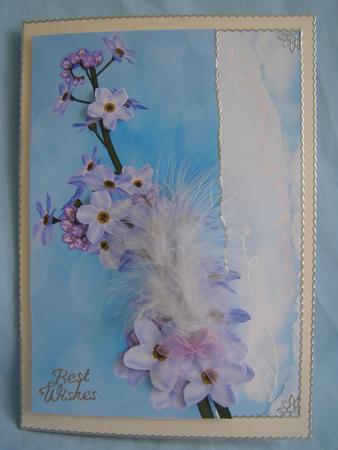 Forget-me-nots Quick Card Front Decoupage by Susan Smith