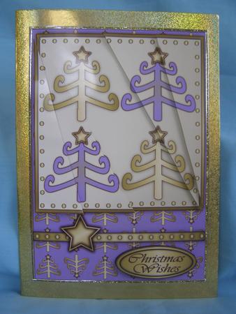 Funky Christmas Trees Card Front Lilac by Susan Smith