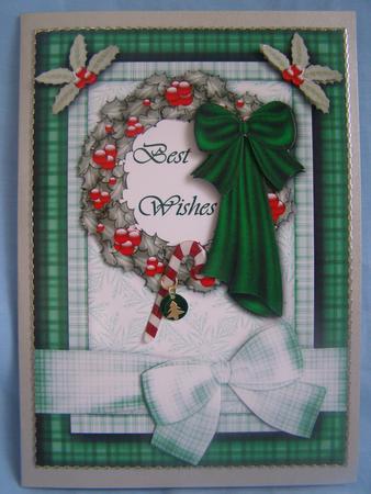 Christmas Wreath Step by Step and Card Front by Susan Smith
