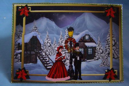 Christmas Carollers Wavey Edge Corner Stacker by Susan Smith