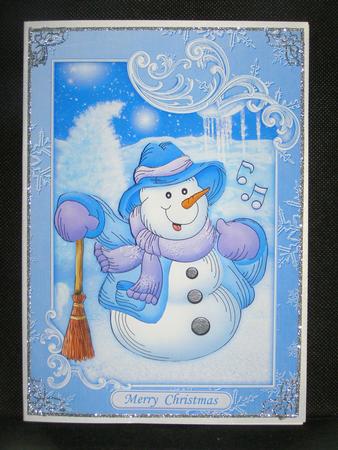 Singng Snowman Christmas Topper Decoupage Insert Mini Kit by Susan Smith