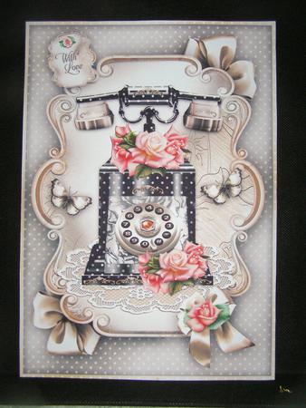 Antique Telephone with Roses Card by Susan Smith