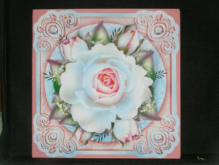 Vintage Soft Blue White Roses Card by Susan Smith