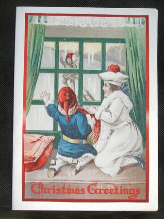 Vintage Christmas Greetings decoupage topper by Susan Smith