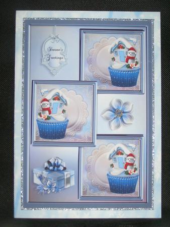 Christmas Cupcake Three Square Quick Card by Susan Smith