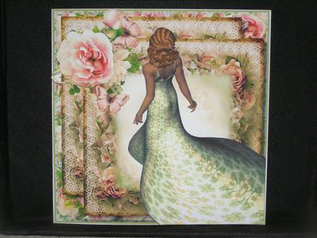 The Silk Green Dress Card Front Kit by Susan Smith