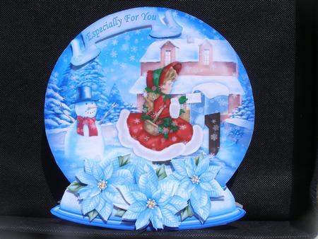 Christmas Snow Globe Posting Cards Shaped Card Mini Kit by Susan Smith