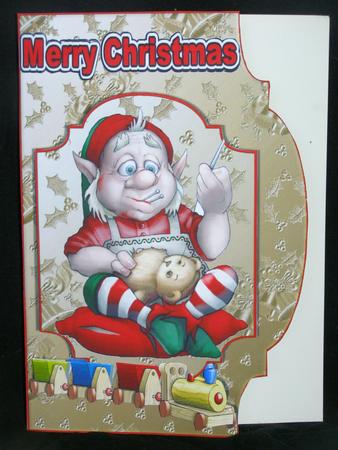 Santas Elf the Toy Maker Bracket Card & Topper by Susan Smith