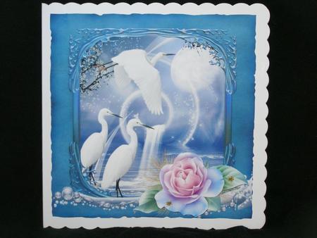 Water Birds and Roses Topper with Decoupage by Susan Smith