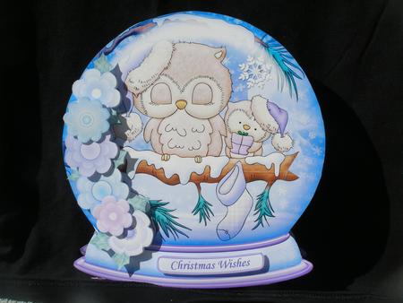 Christmas Snow Globe Holiday Wishes Shaped Card Mini Kit by Susan Smith