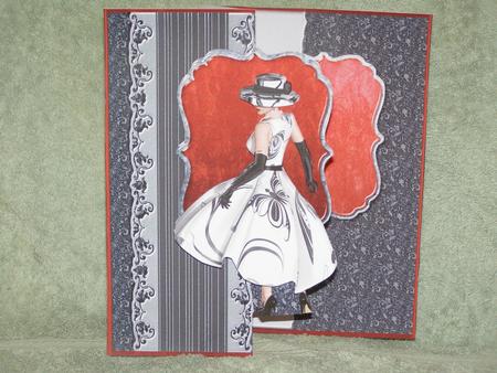 Fashionista B, Isabelle A5 Fold-back Card by Susan Smith