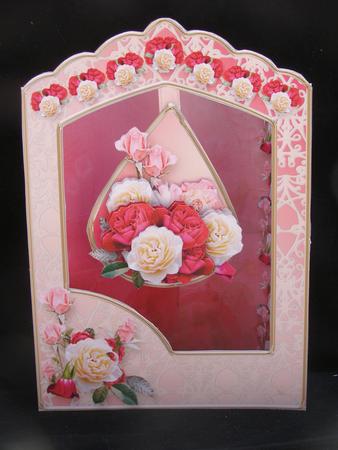 Colourful Roses - Teardrop Pendant Card Mini Kit by Susan Smith