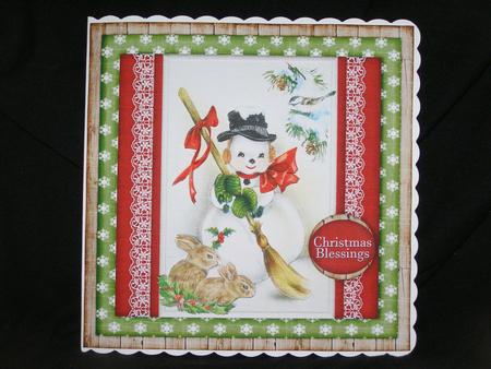 Cardtopper with Large Highbox Christmas Snowman 469 by Susan Smith