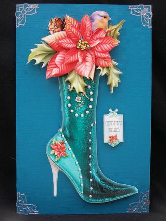 Poinsettia Christmas Boot by Susan Smith