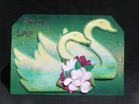 Shaped Meadow Swan Decoupage Card Mini Kit by Susan Smith