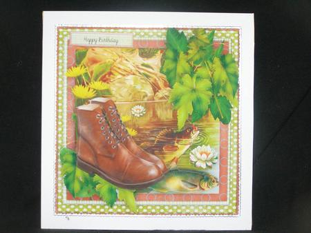 Fishing Boots Male Card by Susan Smith