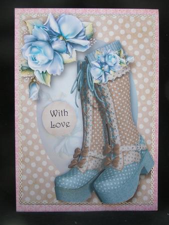 Beautiful Boots - Vintage Polka Dots A5 by Susan Smith