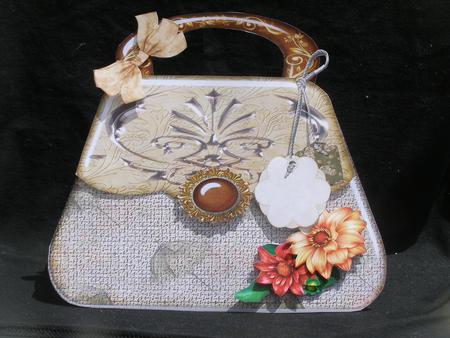Autumn Tones Handbag Plus Insert Shaped Card Mini Kit by Susan Smith