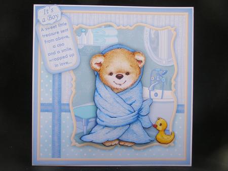 Baby Boy Bath Time 8x8 Mini Kit & Decoupage by Susan Smith