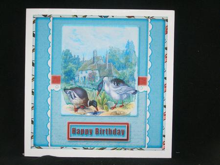 Cardtopper in Love with Ducks Blue 274 by Susan Smith