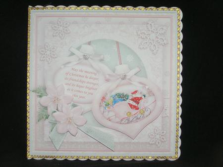 Christmas Baubles Santa's Sleigh 8x8 Mini Kit & Decoupage by Susan Smith