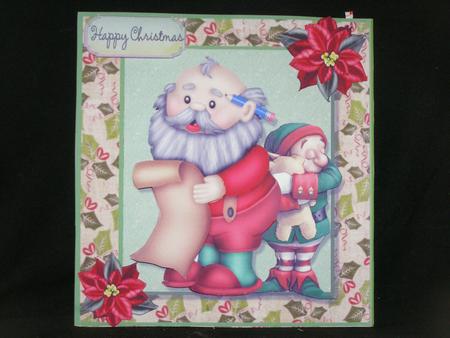 Jolly Santa Checking His List 8x8 Mini Kit by Susan Smith