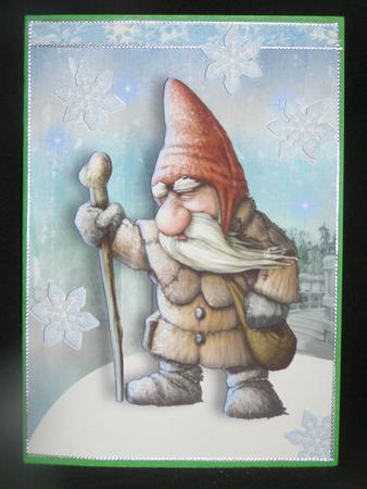 Grumpy Christmas Elf Battling the Snow by Susan Smith
