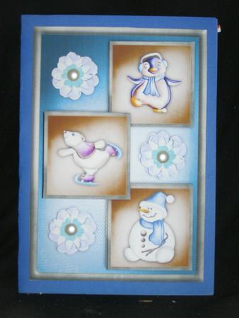 Christmas Time Three Square Quick Card by Susan Smith