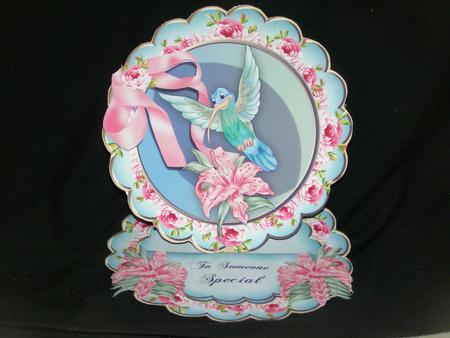 Hummingbird Mint Scalloped Easel by Susan Smith
