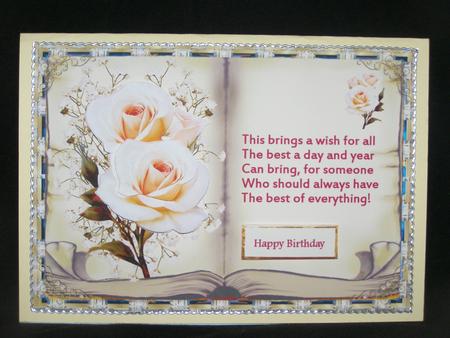 Peach Rose Book Topper with Verse by Susan Smith